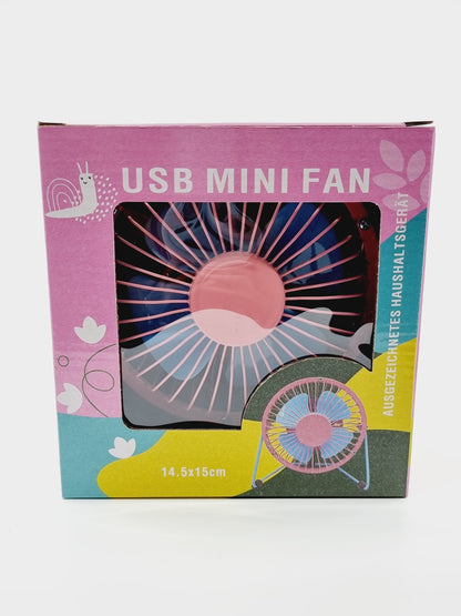 Ventilateur USB - Rose/Bleu