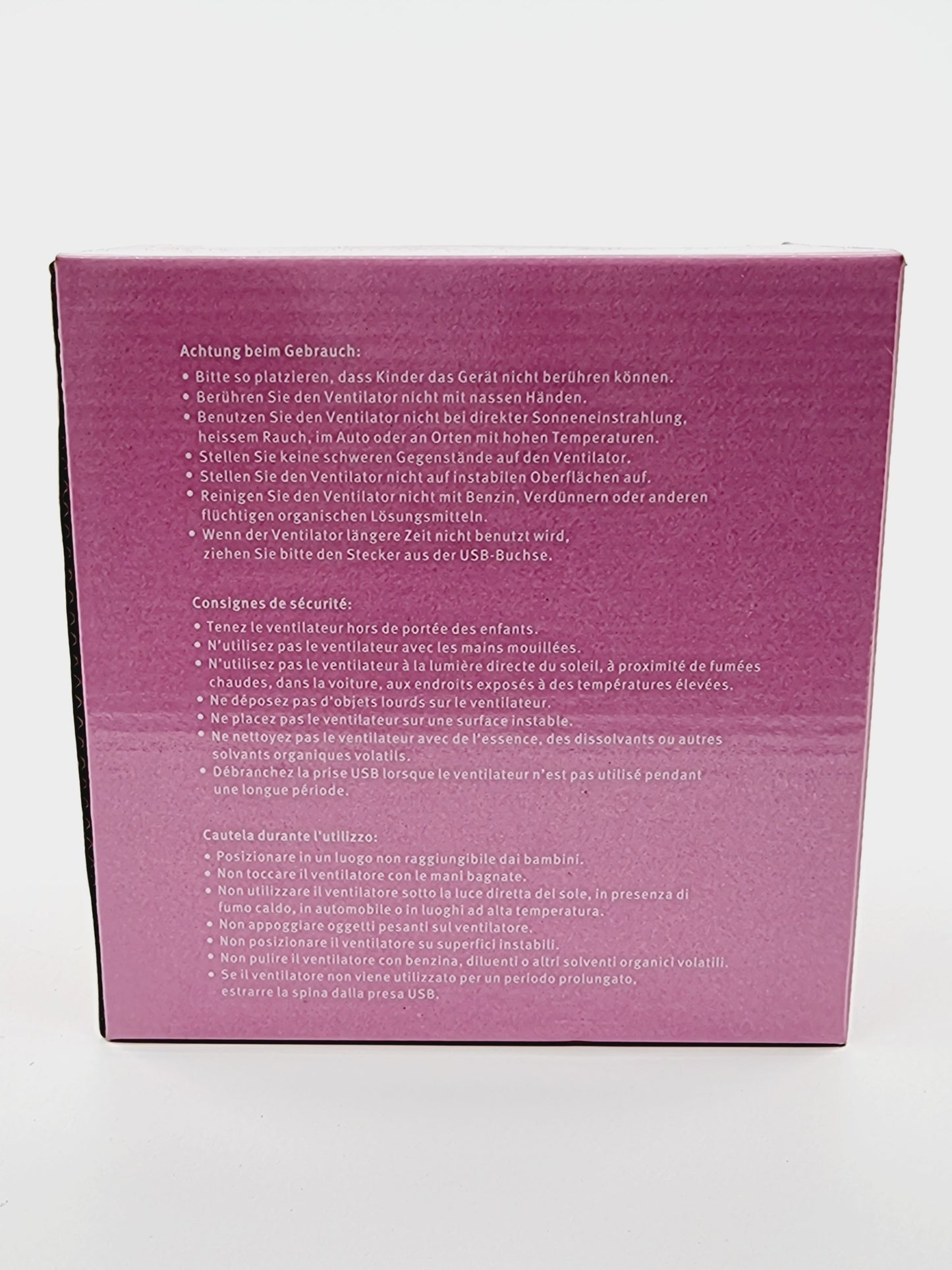 Ventilateur USB - Rose/Bleu