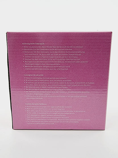 Ventilateur USB - Rose/Bleu