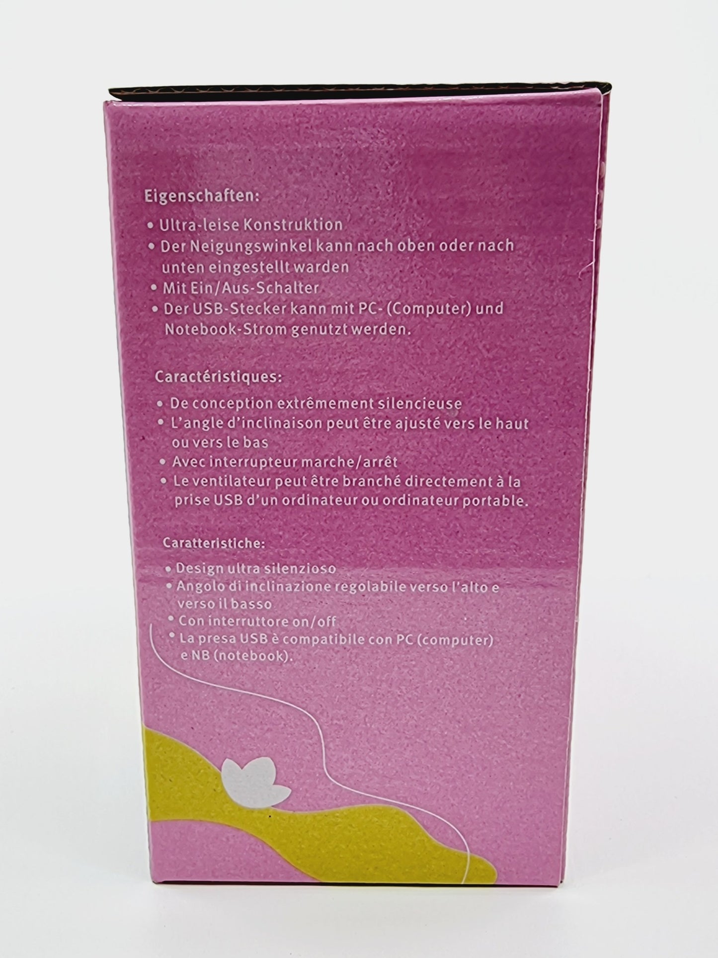 Ventilateur USB - Rose/Bleu