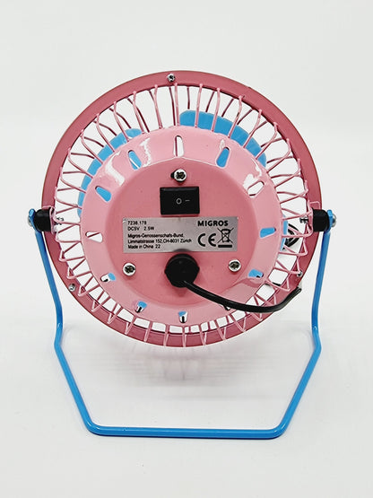 Ventilateur USB - Rose/Bleu
