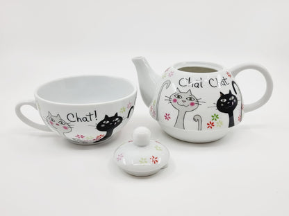 Théière & tasse - Chat Chat Chat !