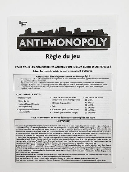 Anti-Monopoly métal box de voyage