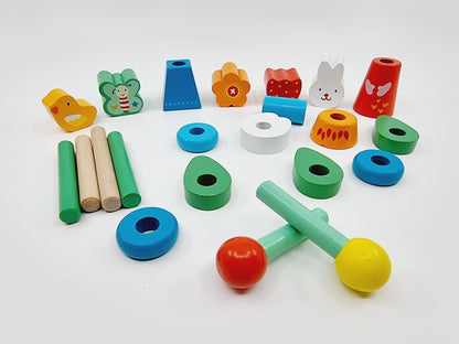 Jeu d'empilage - Les animaux du jardin