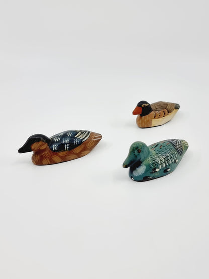Bibelot - Lot de 3 canards en bois