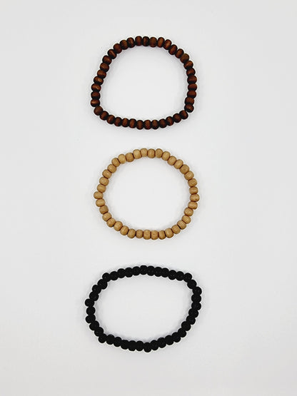 Trio de bracelet - perles en bois