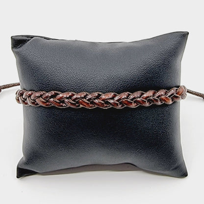 Bracelet en cuir tressé très fin