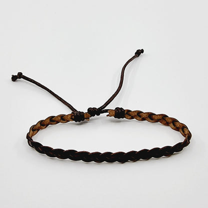 Bracelet en cuir tressé très fin