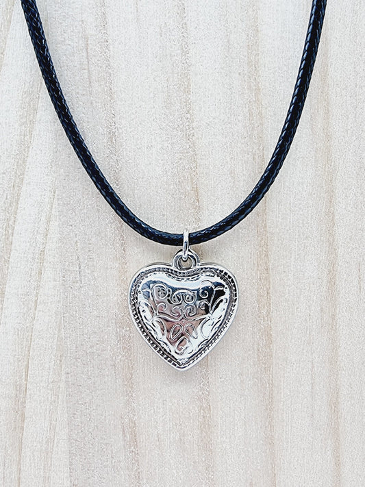 Collier - Coeur argenté