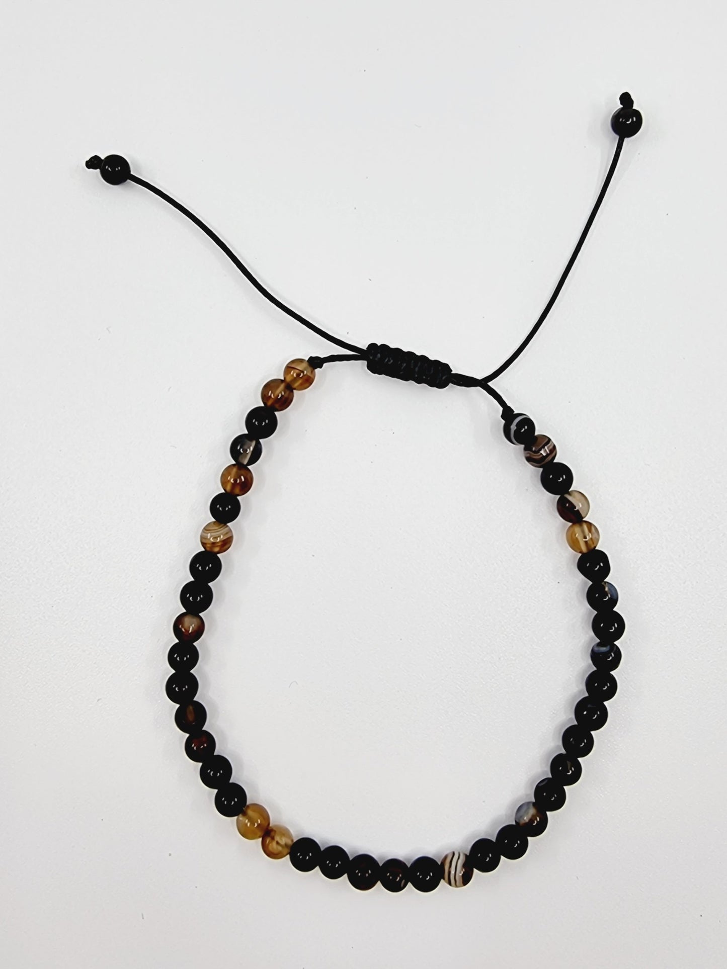 Bracelet - Volcano (obsidienne et agate du Botswana)