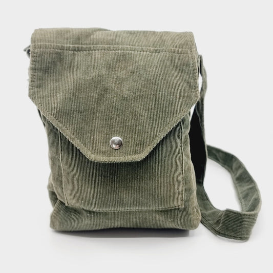 Sac bandoulière en tissu kaki