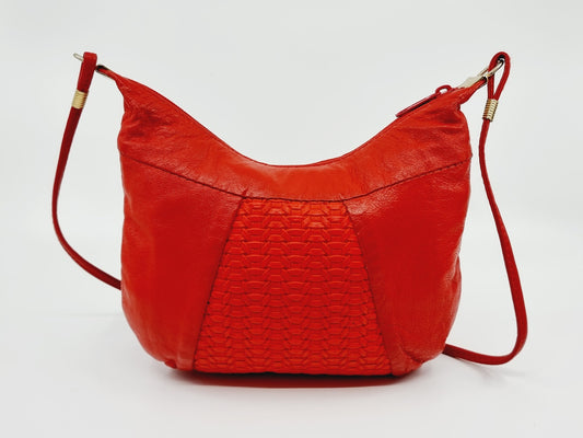 Sac bandoulière en cuir rouge