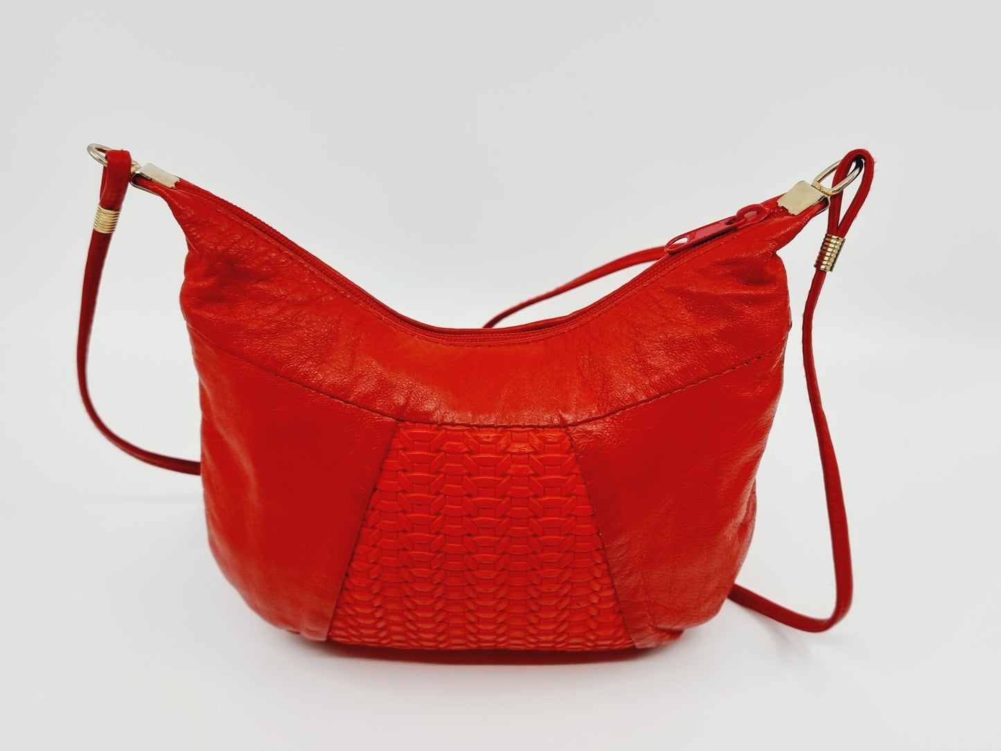 Sac bandoulière en cuir rouge