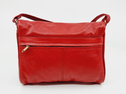 Sac rectangulaire en cuir rouge