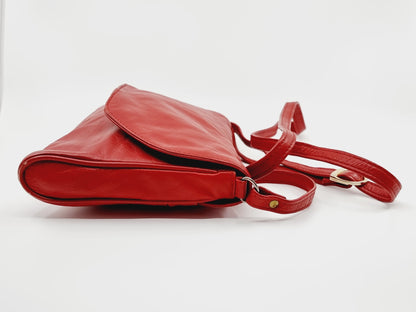 Sac rectangulaire en cuir rouge