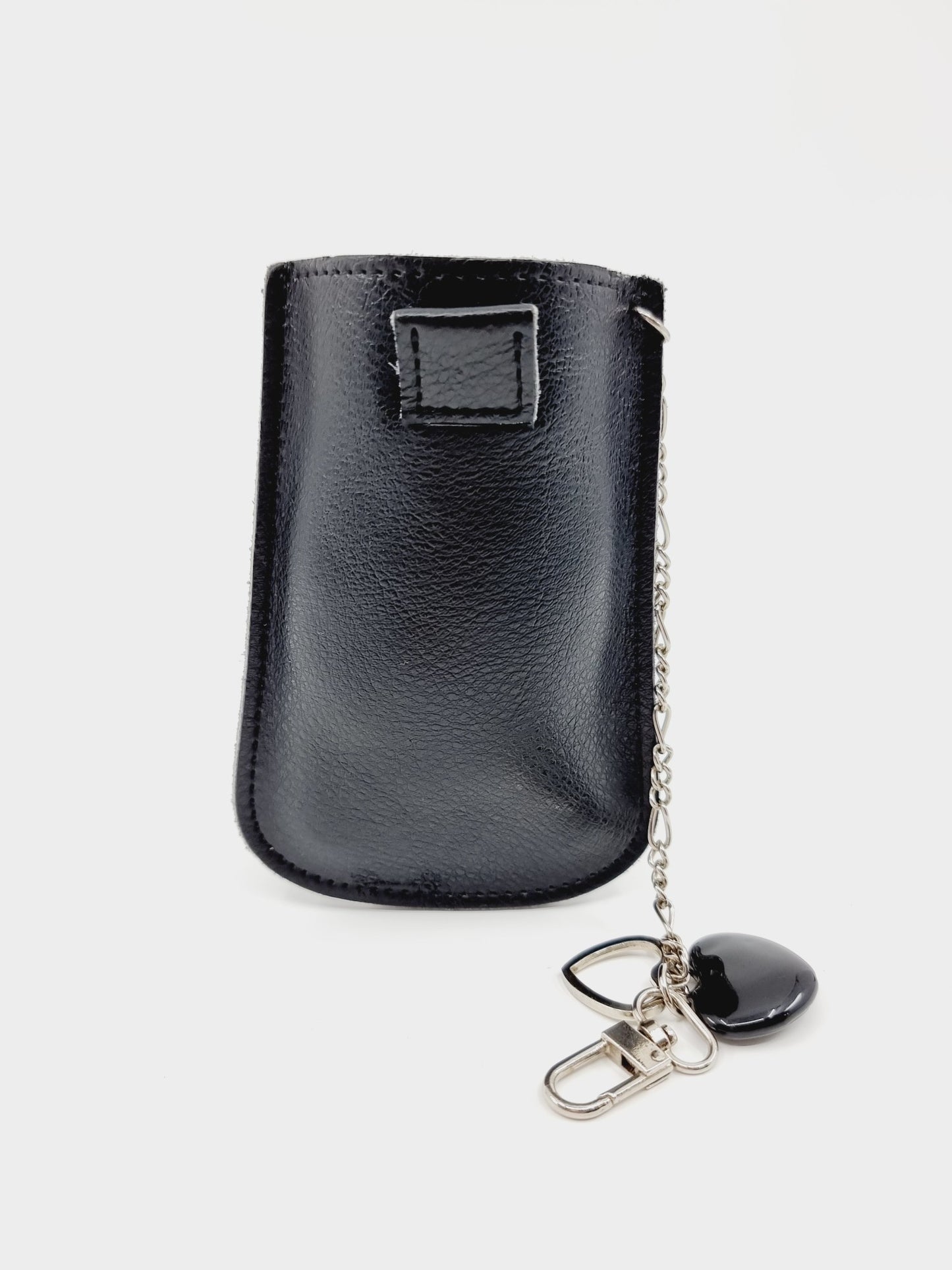 Etui à clés en cuir - coeur noir
