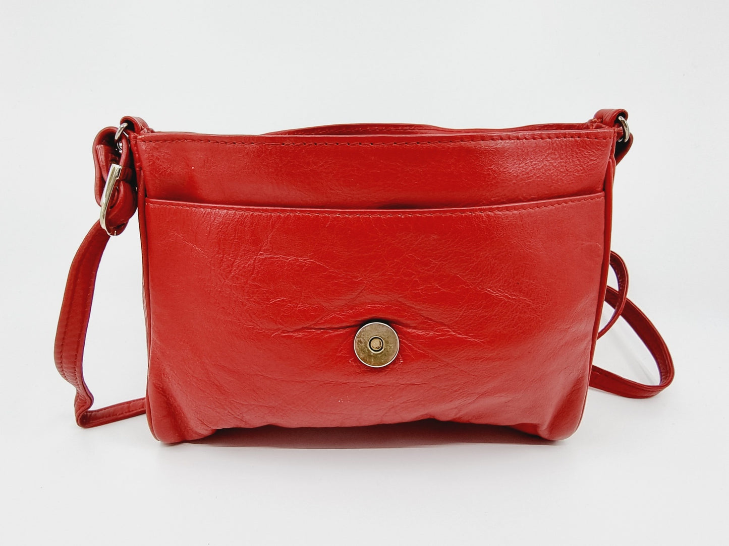 Sac rectangulaire en cuir rouge
