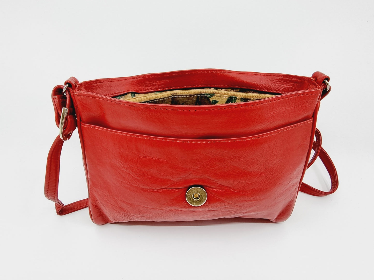 Sac rectangulaire en cuir rouge