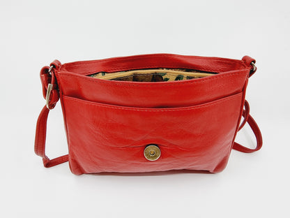 Sac rectangulaire en cuir rouge