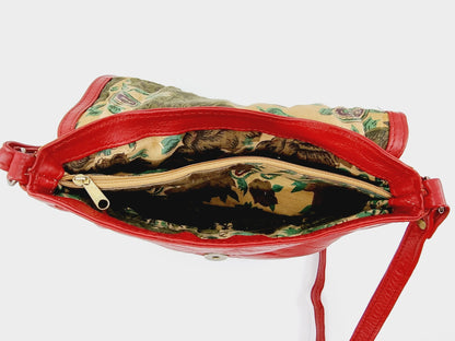 Sac rectangulaire en cuir rouge