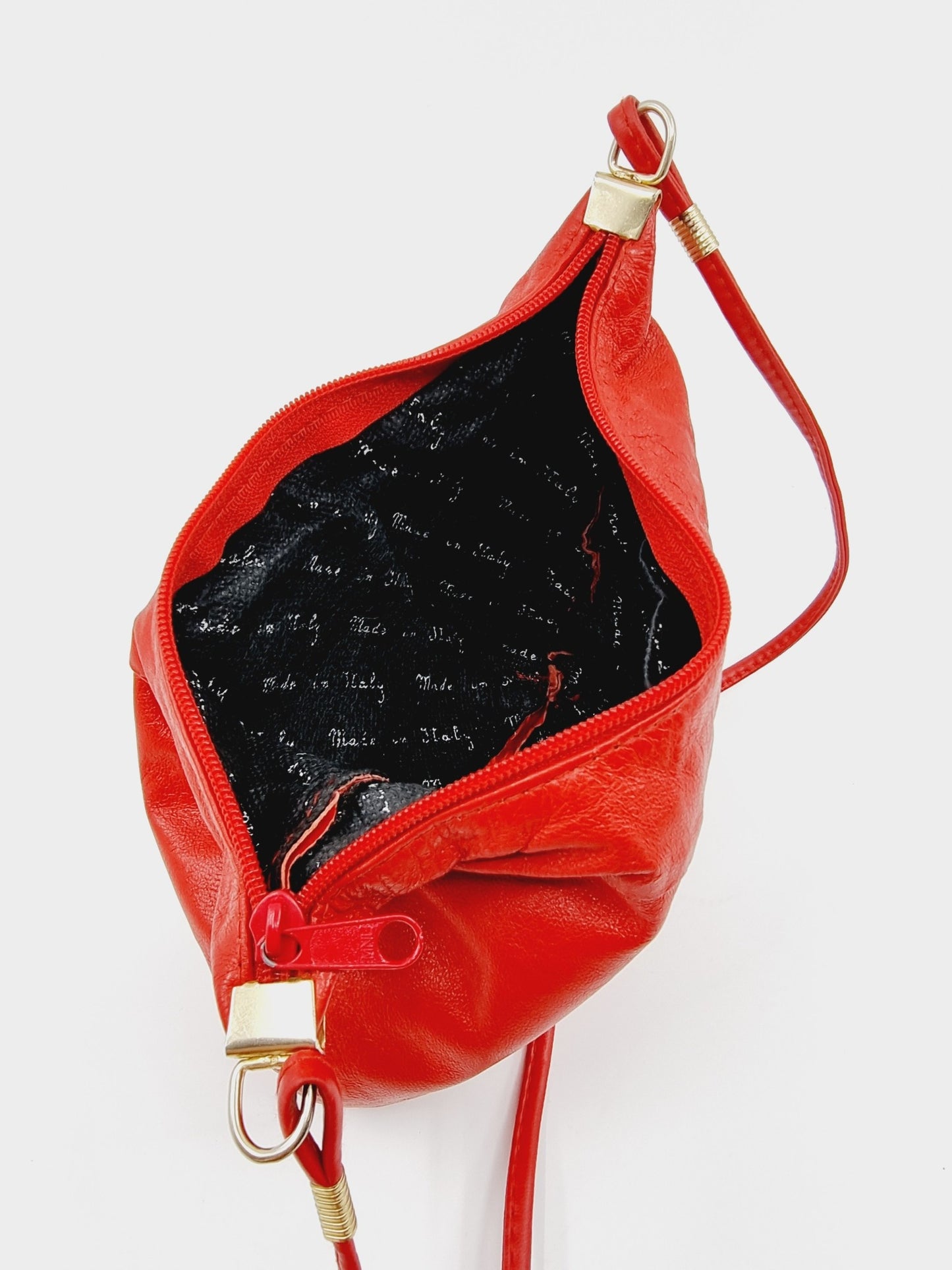 Sac bandoulière en cuir rouge