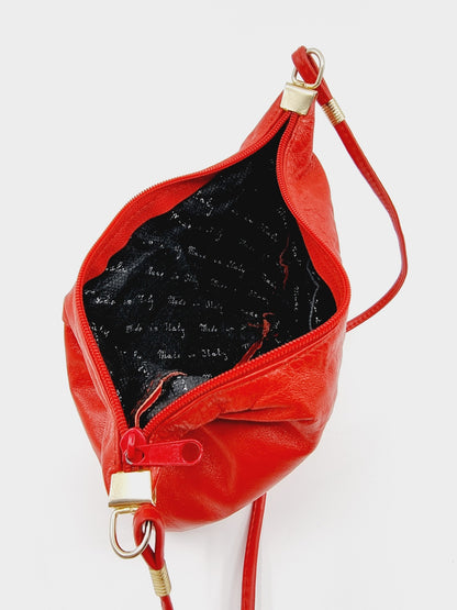 Sac bandoulière en cuir rouge