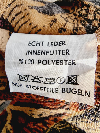 Jupe trapèze en cuir brun (SIZE : 40)