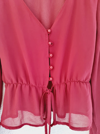 Blouse boutonnée bordeaux (SIZE : M)