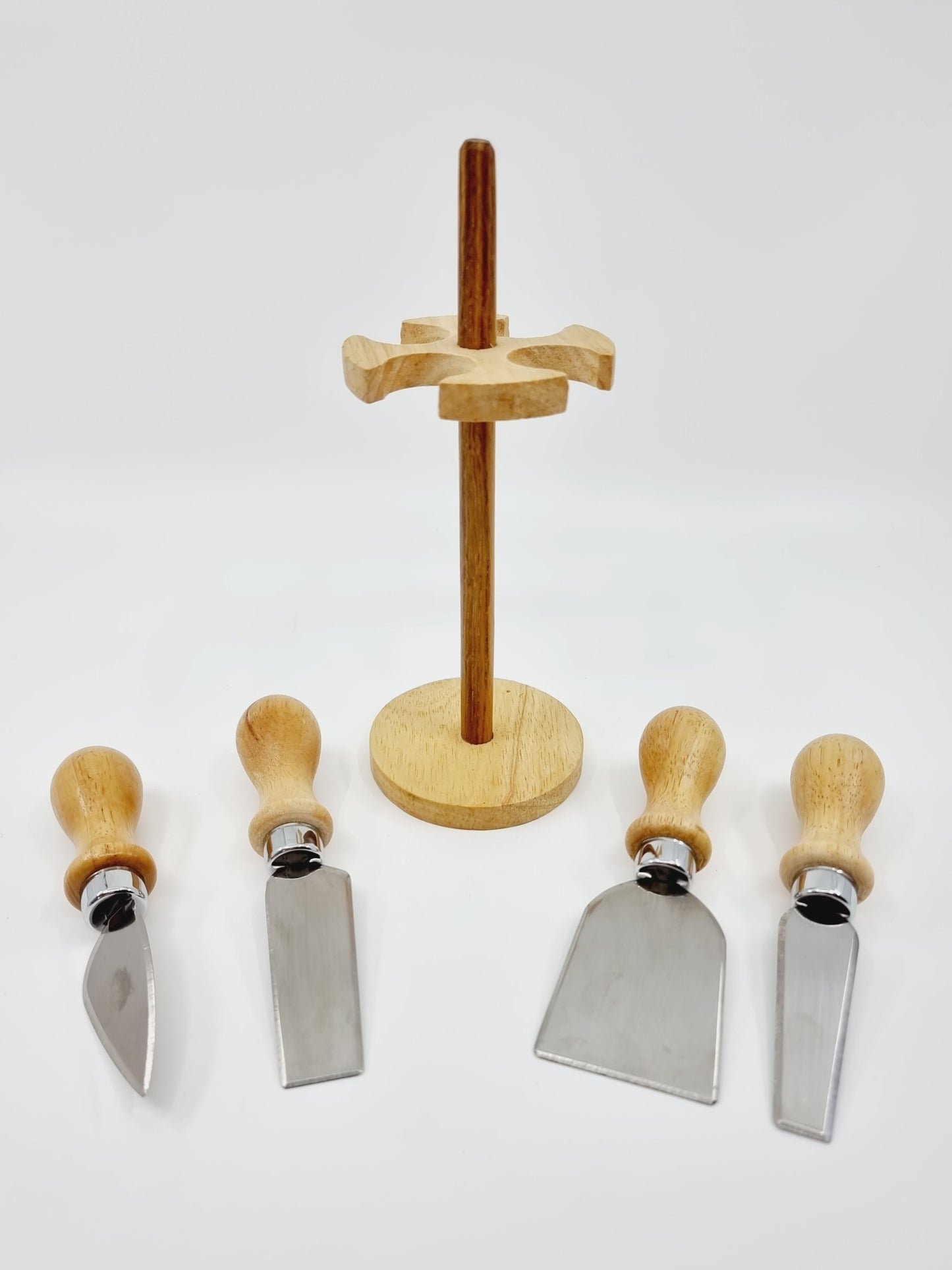 Support à 4 couteaux à fromage en bois