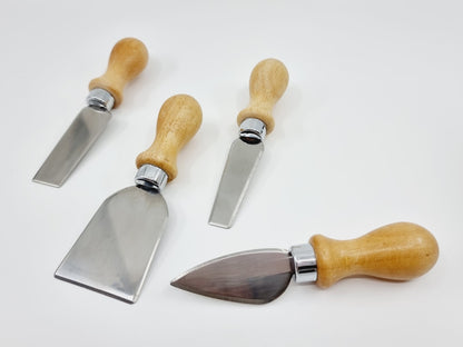 Support à 4 couteaux à fromage en bois