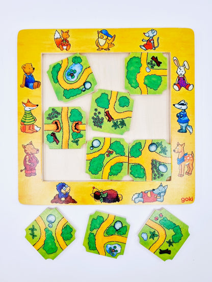 Trouve le chemin à travers la forêt