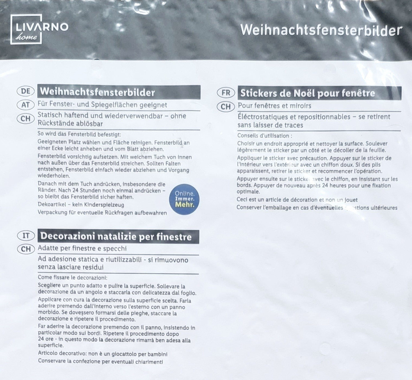 Stickers de Noël pour fenêtres et miroirs - Modèle 03