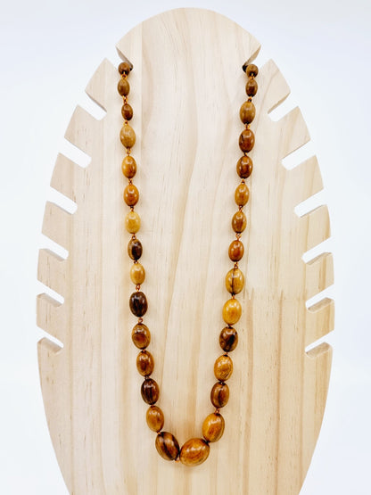 Collier perles en bois - Ovaline