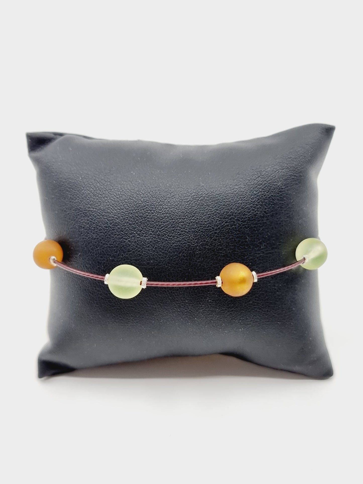 Bracelet cerceau - vert/pêche foncé