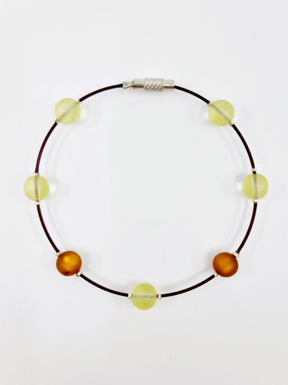 Bracelet cerceau - vert/pêche foncé