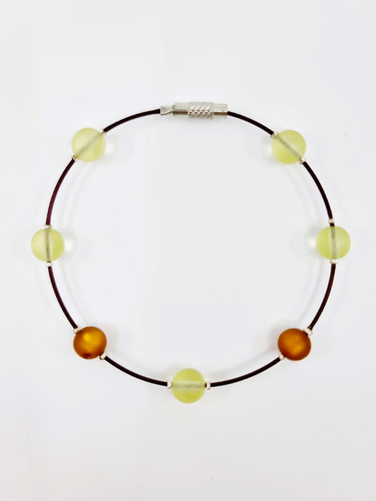 Bracelet cerceau - vert/pêche foncé