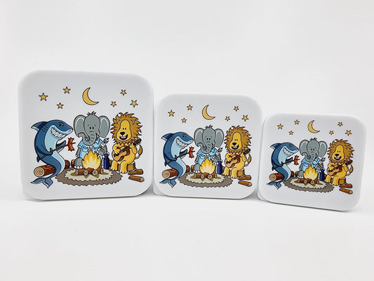 Trio de boîtes gigognes - Les copains du feu de camp