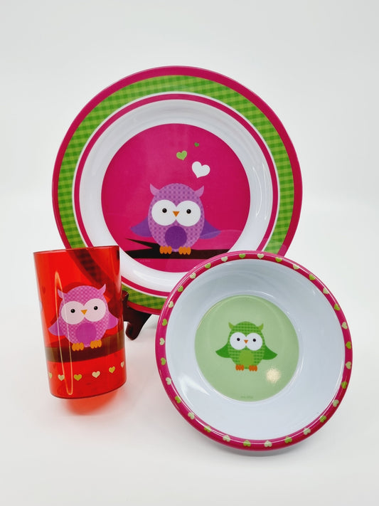 Set petit-déjeuner - Hibou (3 pièces)
