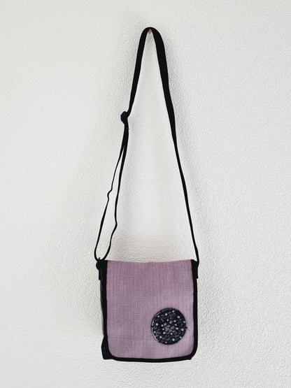 Sac bandoulière en bâche - Lilas