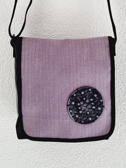 Sac bandoulière en bâche - Lilas