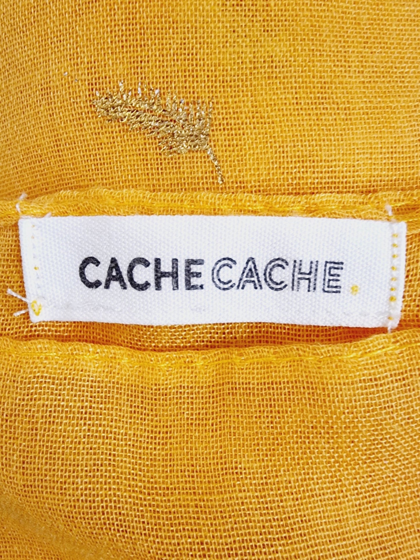 Foulard jaune imprimé plume