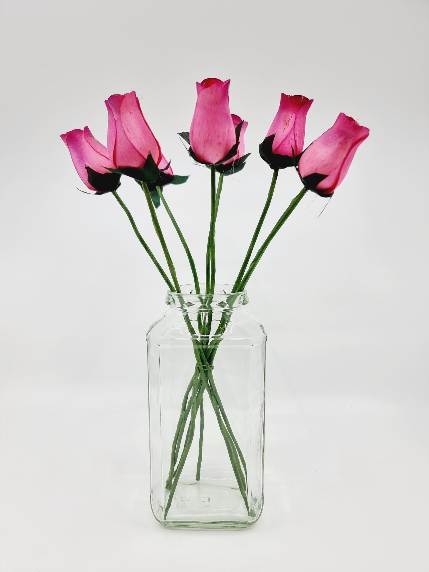 Rose en copeaux de bois (8 pcs) - rose fushia