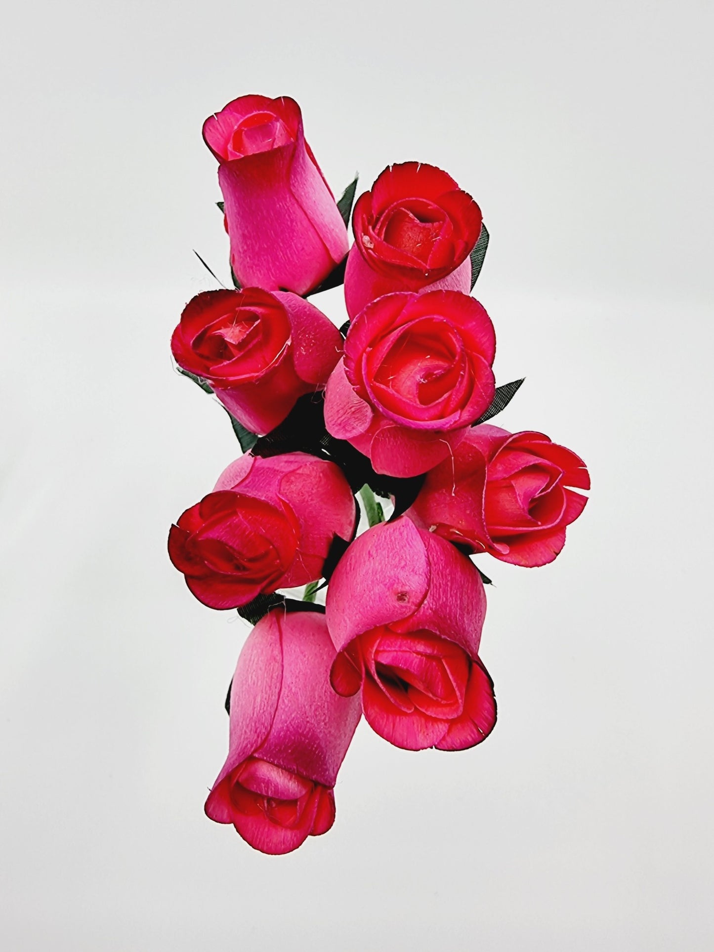 Rose en copeaux de bois (8 pcs) - rose fushia