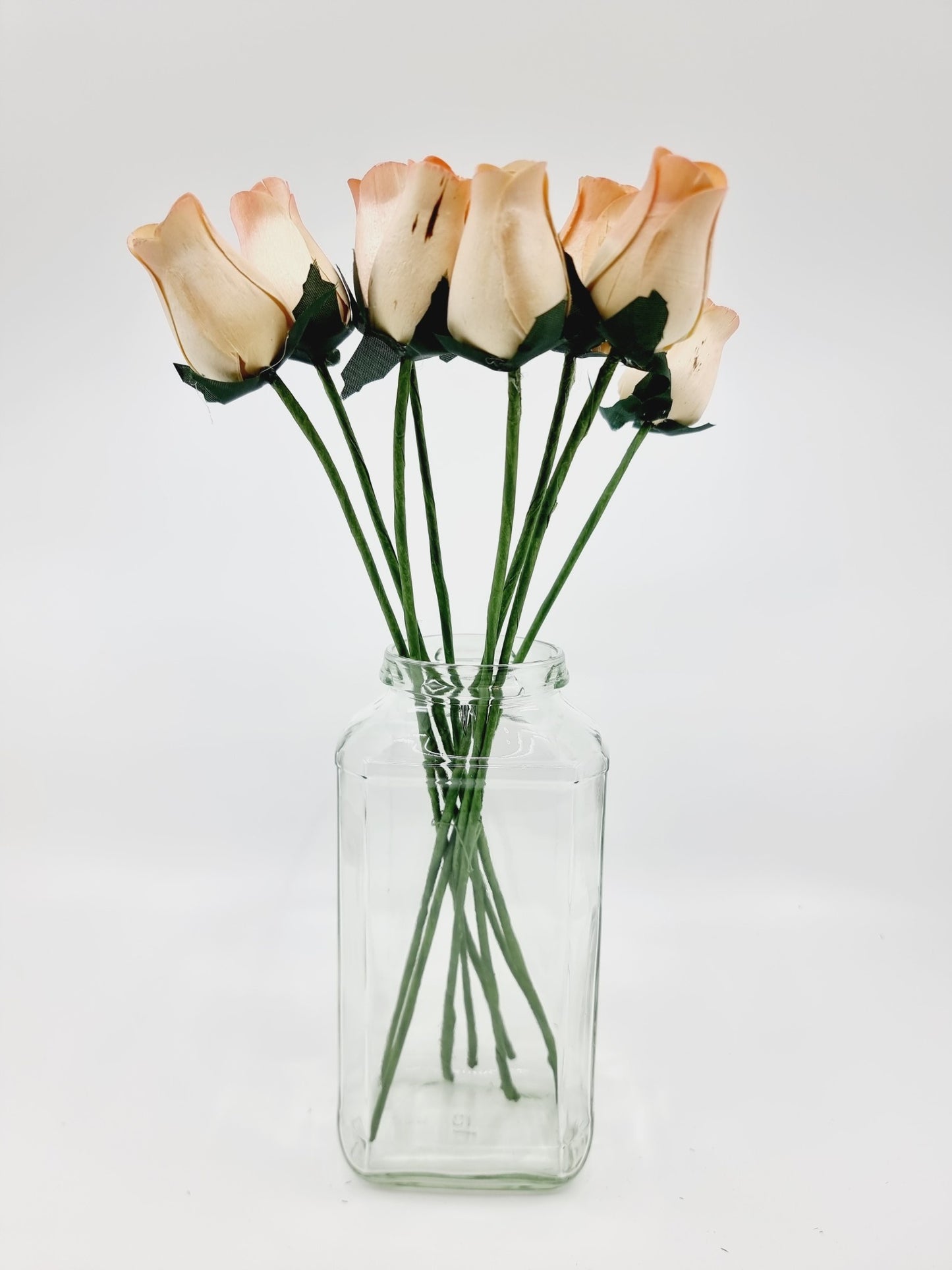 Rose en copeaux de bois (8 pcs) - pêche