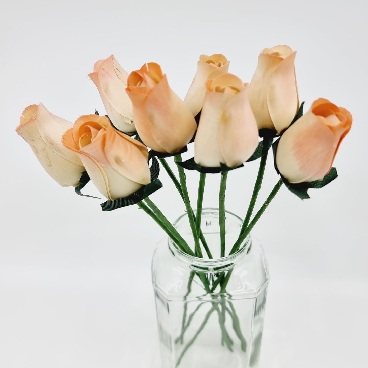 Rose en copeaux de bois (8 pcs) - pêche