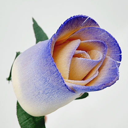 Rose en copeaux de bois (8 pcs) - bleue/violette