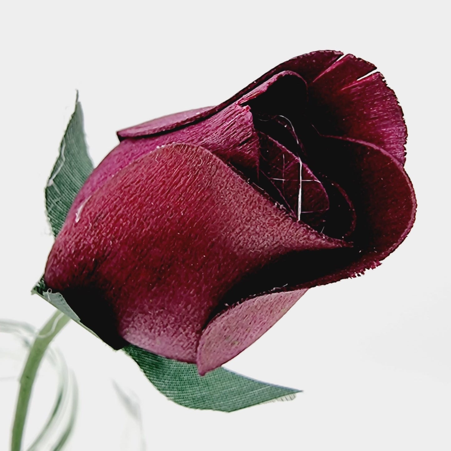 Rose en copeaux de bois (8 pcs) - bordeaux