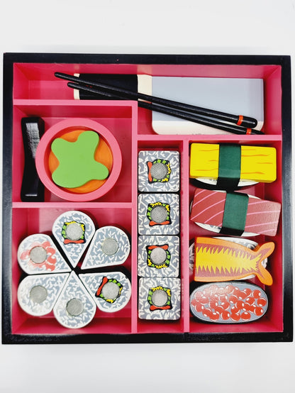 Jeu de sushis en bois (24 pièces)