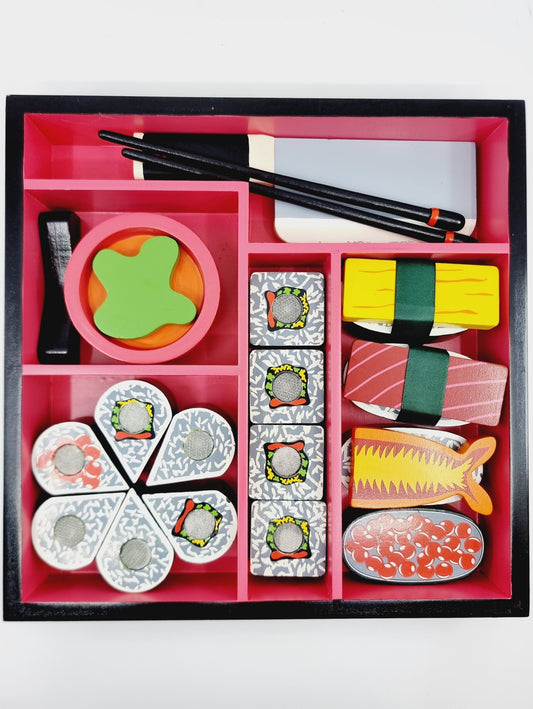 Jeu de sushis en bois (24 pièces)