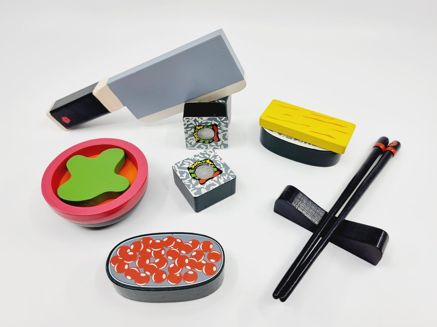Jeu de sushis en bois (24 pièces)